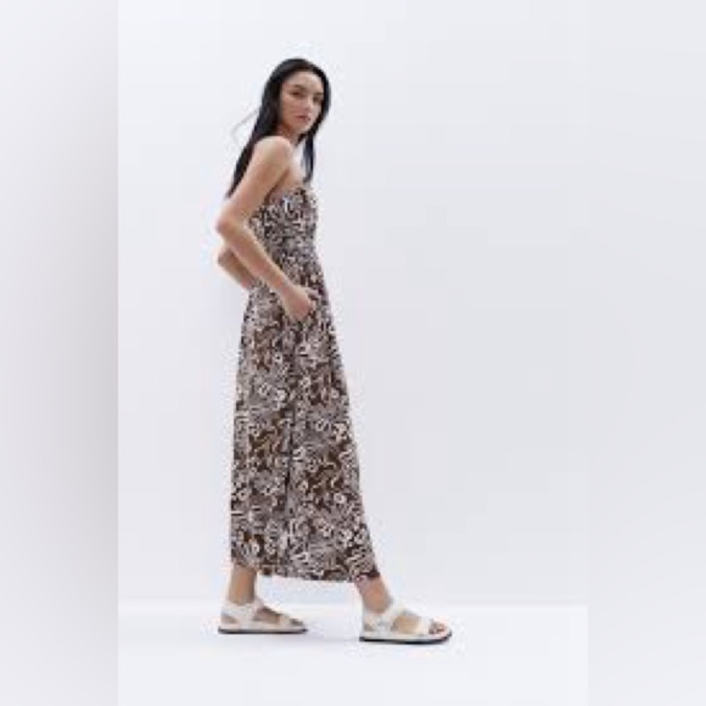 SWS made in India cotton Elegant Strapless Floral Dress